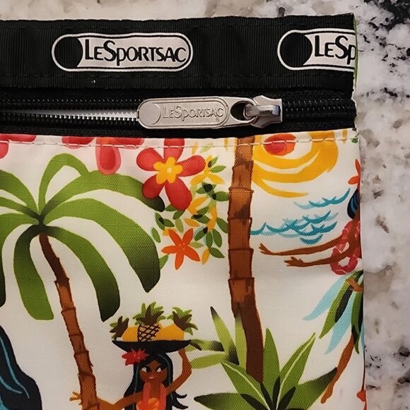 LeSportsac x SHAG Hula Hibiscus Cosmetic Pouch Bag Tiki Hawaiian Print - Picture 3 of 5